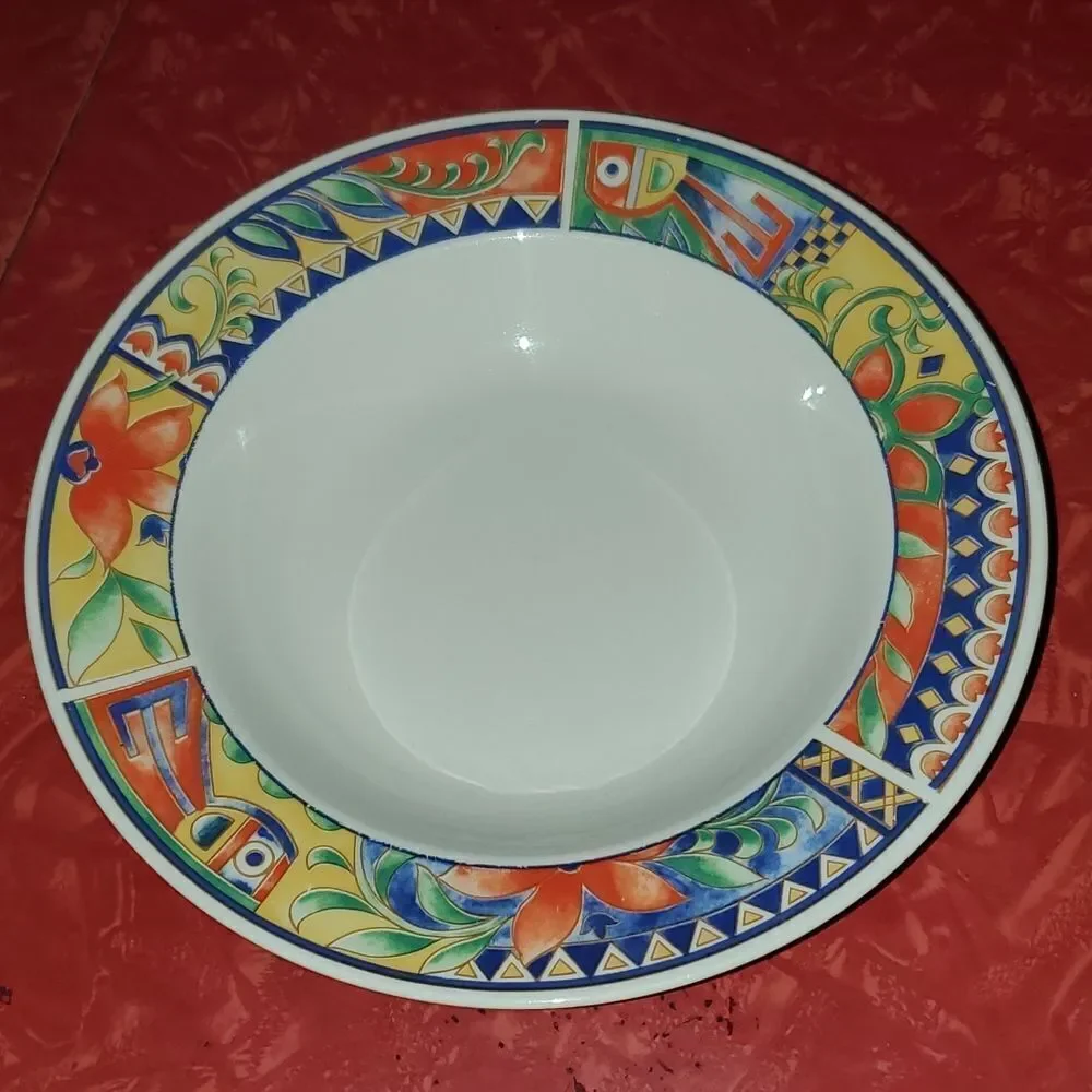 Lynns Stoneware Savanna Rim Cereal Soup Bowl 8.75